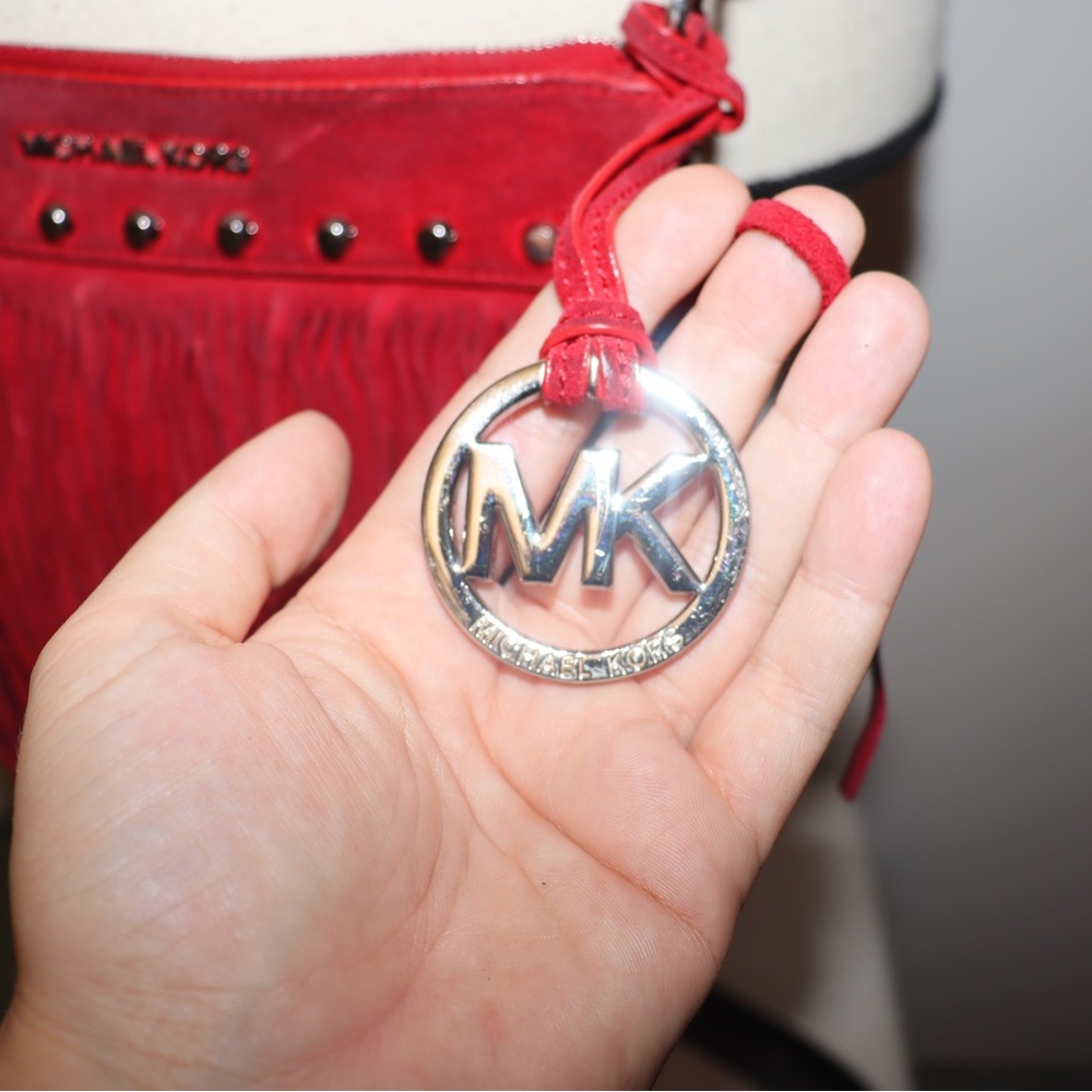 Michael Kors red fringe Crossbody w original dust bag - Picture 7 of 13
